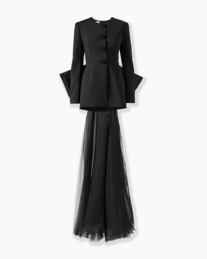 Tulle Bow-Embellished Jacket