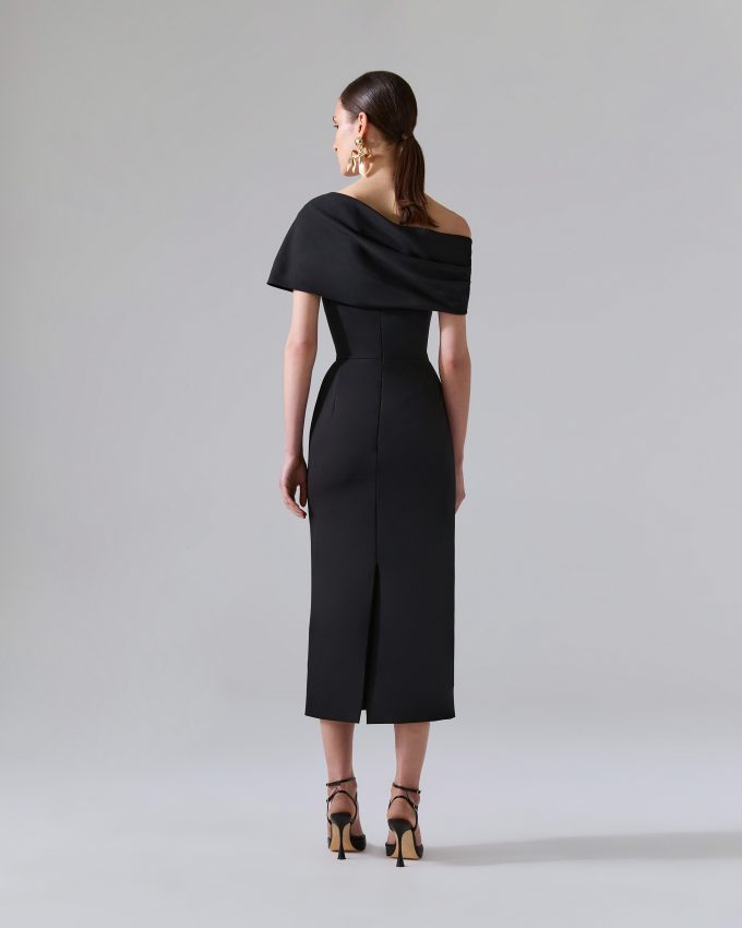 Draped Off-The-Shoulder Dress