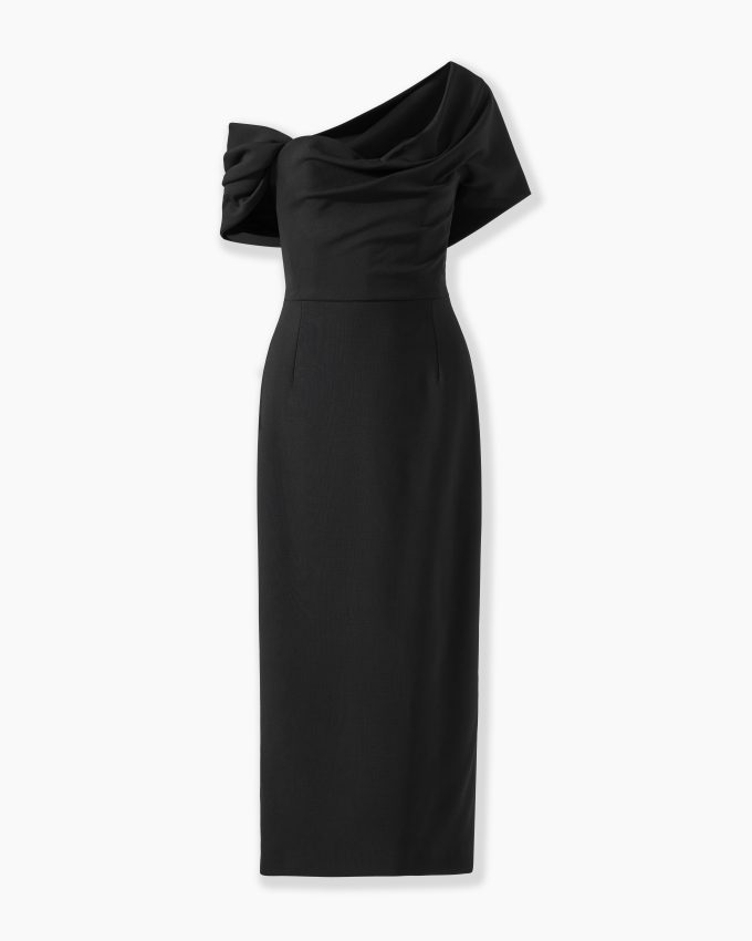 Draped Off-The-Shoulder Dress