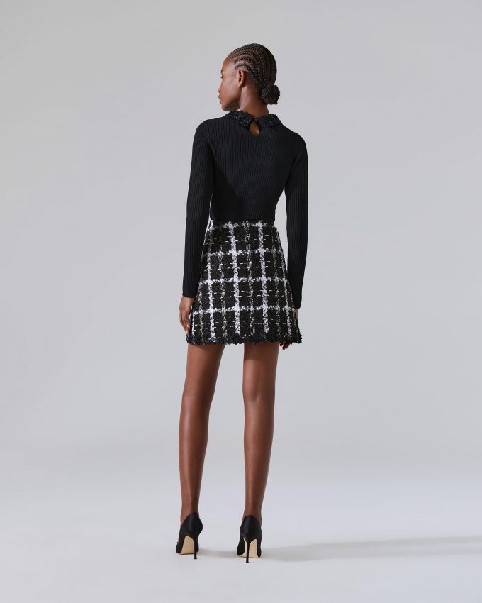A-Line Lurex Tweed Mini Skirt