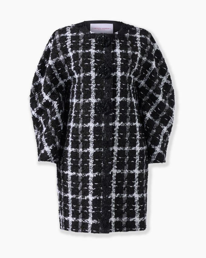 Lurex Tweed Cocoon Coat