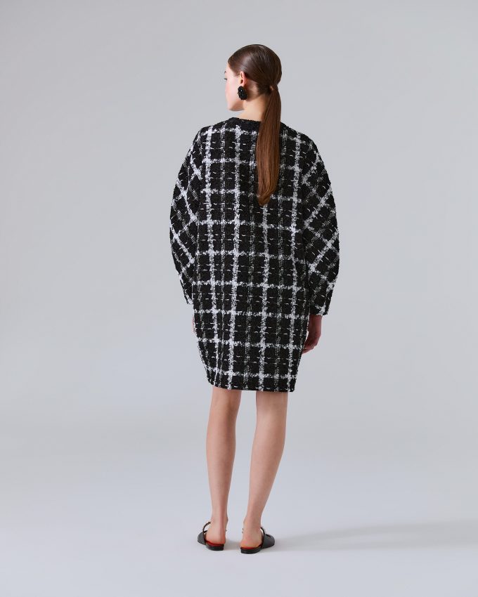 Lurex Tweed Cocoon Coat