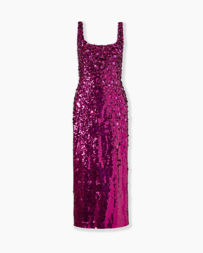 Embellished Sequin Midi Dress