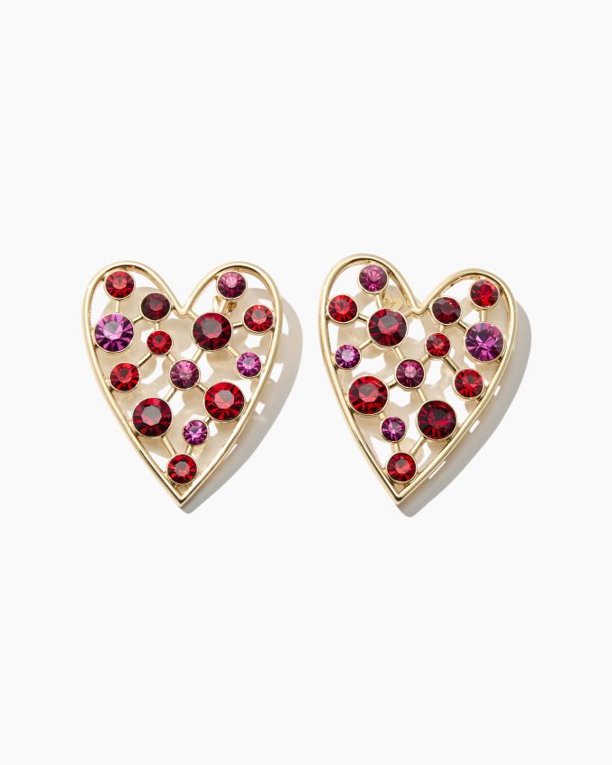 Crystal Heart Stud Earrings