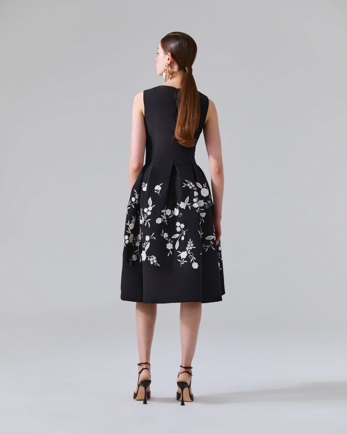 Embroidered Knee-Length Dress