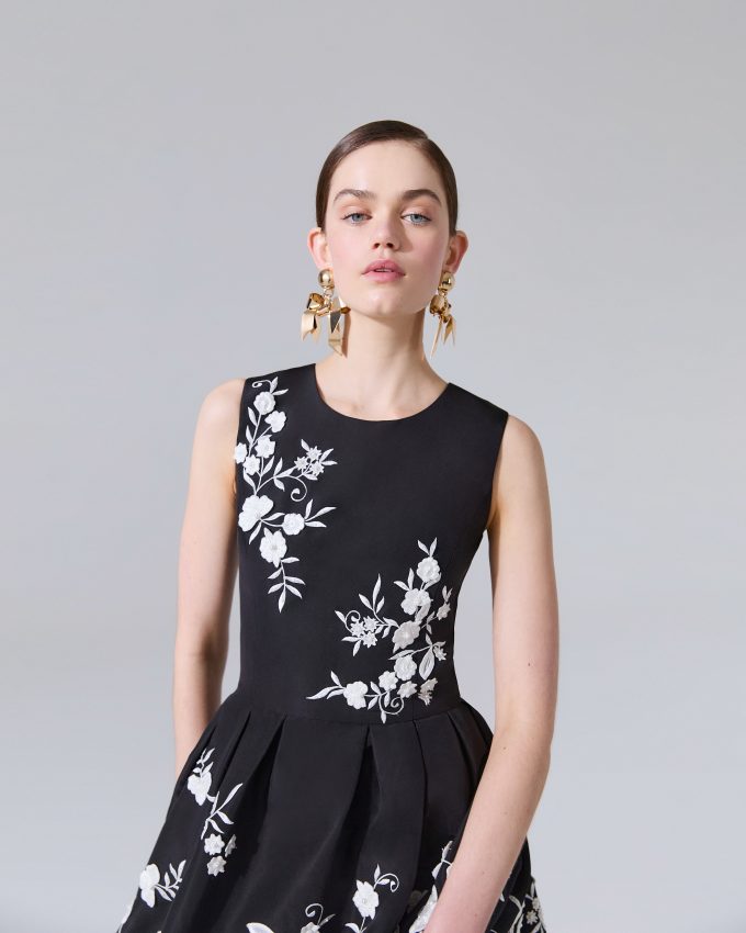 Embroidered Knee-Length Dress