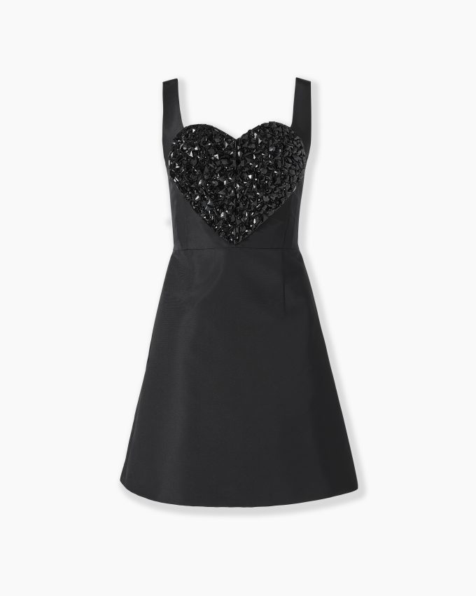 Embellished Heart Mini Dress