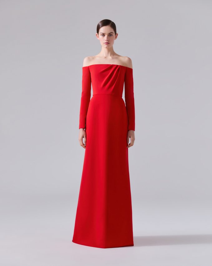 Draped Off-The-Shoulder Gown