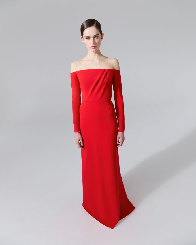 Draped Off-The-Shoulder Gown
