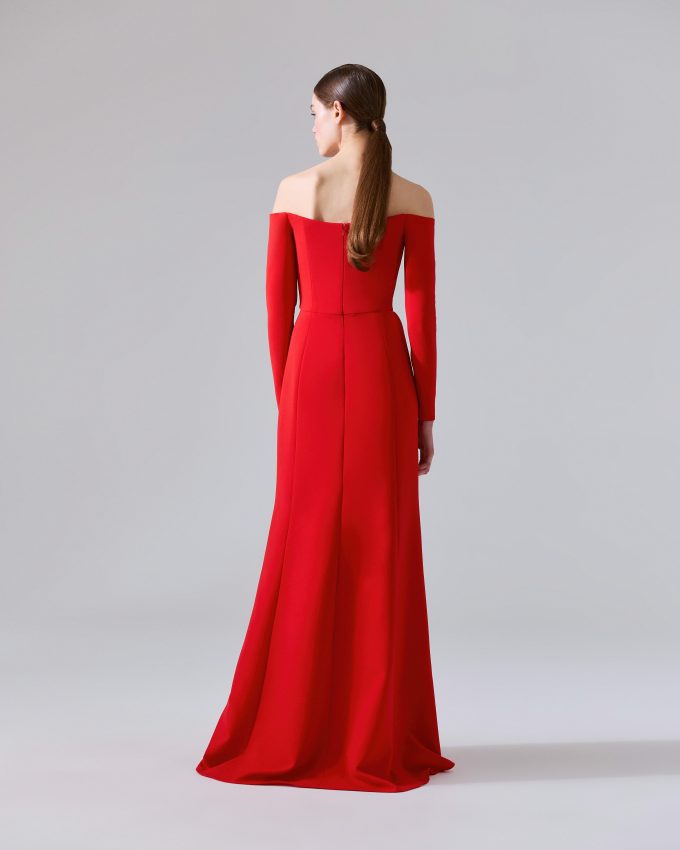 Draped Off-The-Shoulder Gown