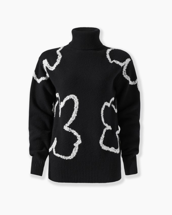 Embroidered Turtleneck Sweater