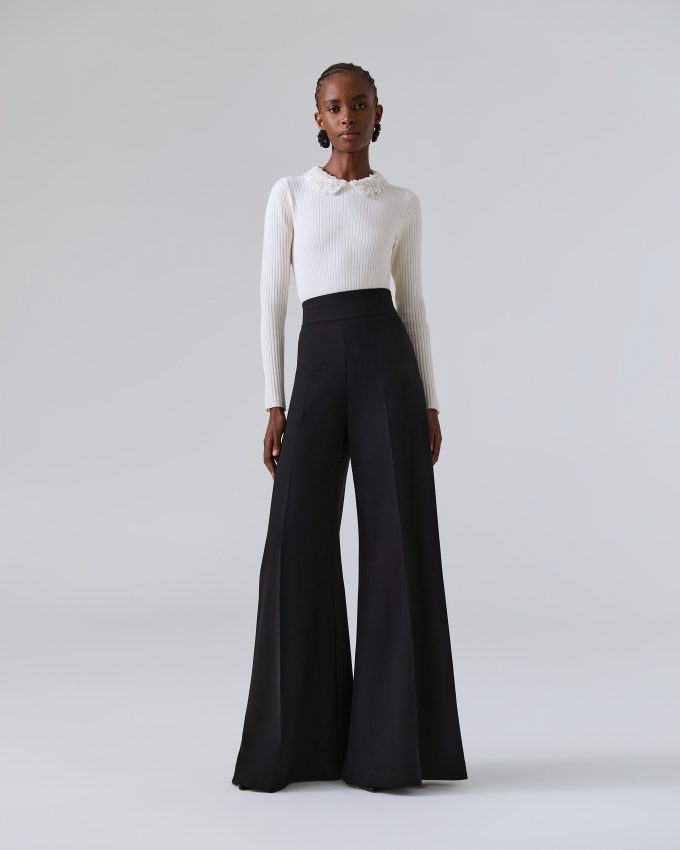 Embroidered Collar Top