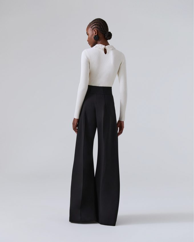 Embroidered Collar Top