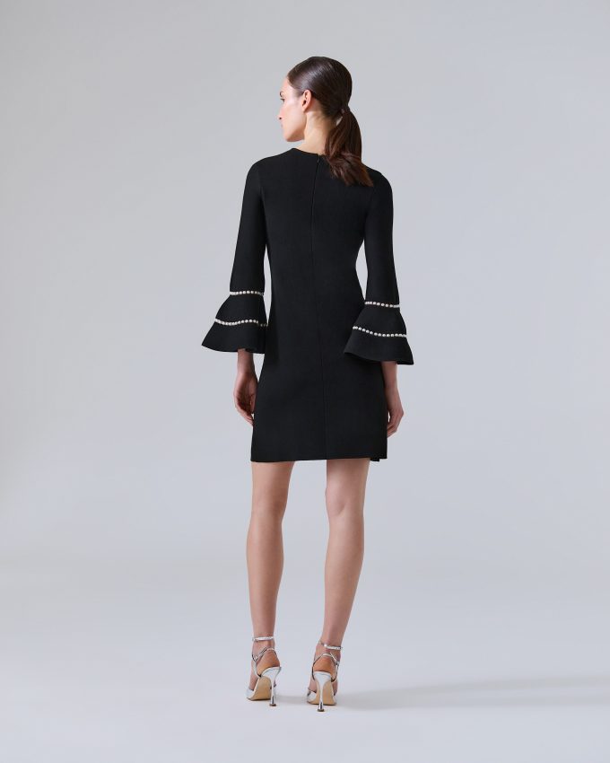 Pearl-Sleeve Mini Dress