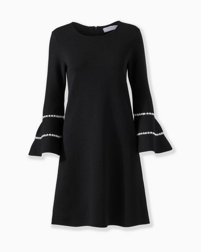 Pearl-Sleeve Mini Dress