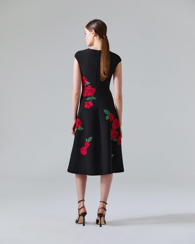 Floral Jacquard Midi Dress