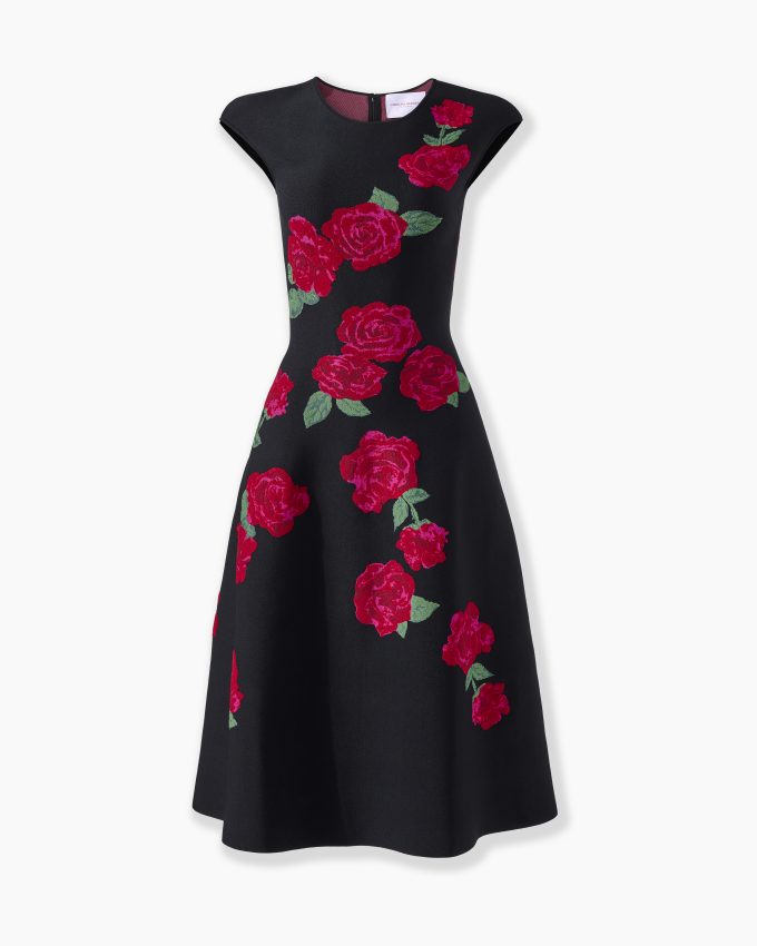 Floral Jacquard Midi Dress
