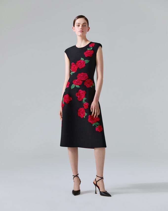 Floral Jacquard Midi Dress