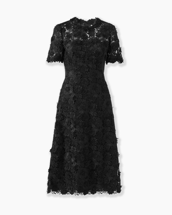 Floral Lace Knee-Length Dress