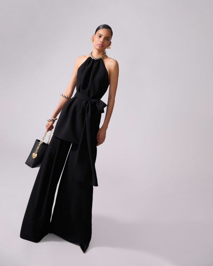Chain-Strap Halterneck Top