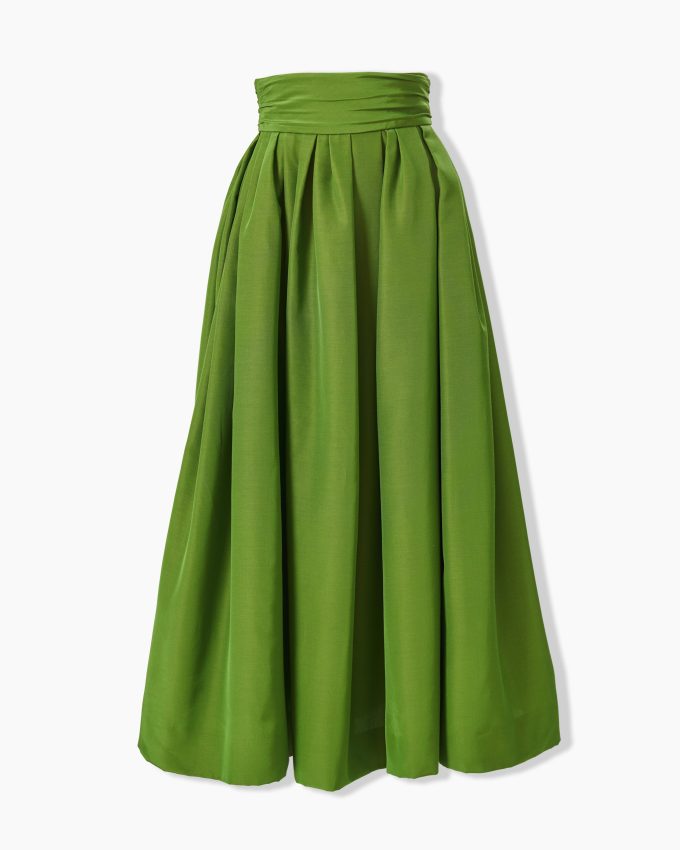 Cummberbund-Waist Midi Skirt