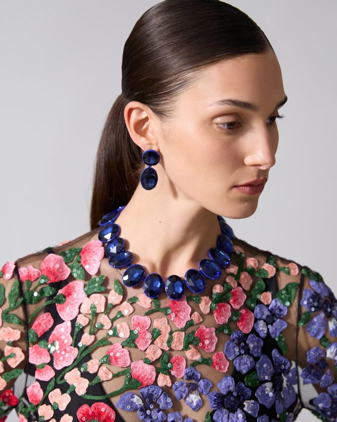 Faceted Crystal Drop Earrings