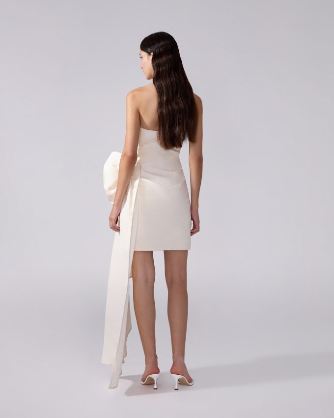 Strapless Mini Dress With Side Drape