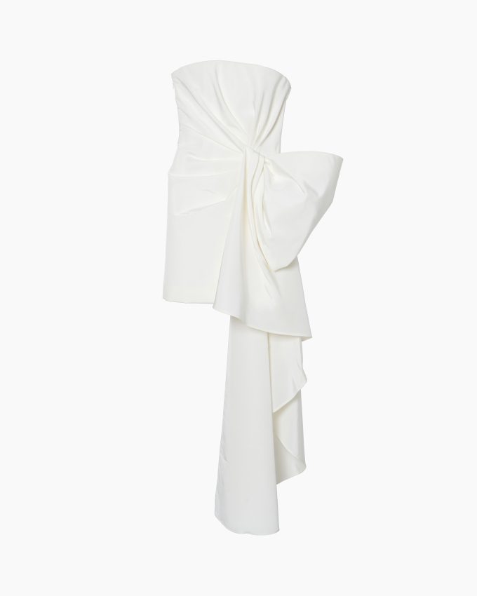 Strapless Mini Dress With Side Drape
