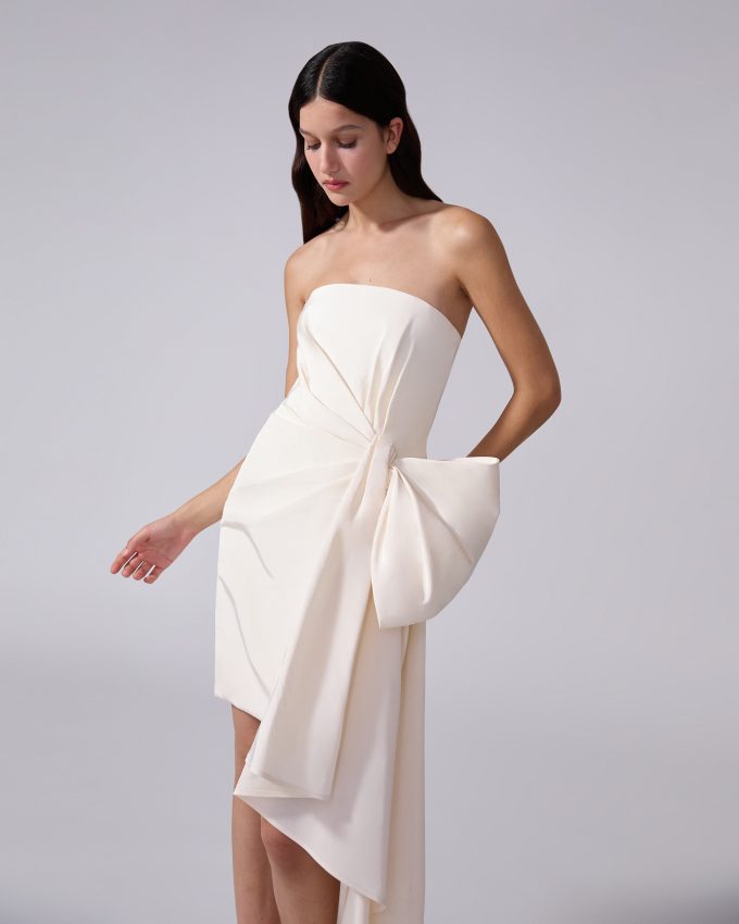Strapless Mini Dress With Side Drape