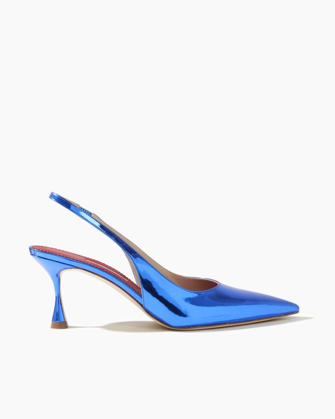 Kitten Heel in Metallic Patent Leather