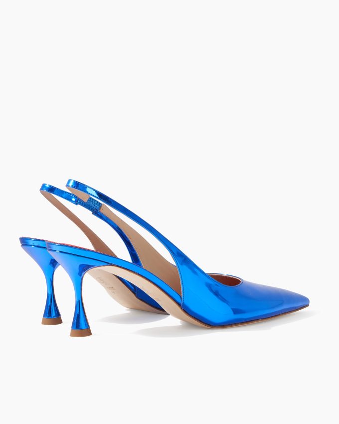 Kitten Heel in Metallic Patent Leather
