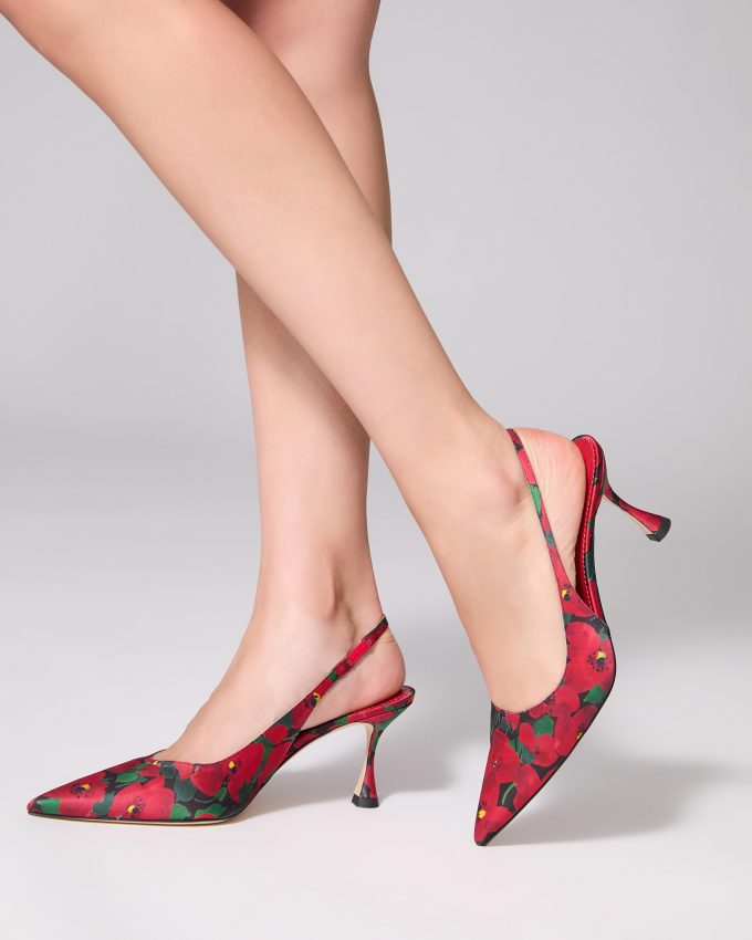 Kitten Heel in Printed Fabric