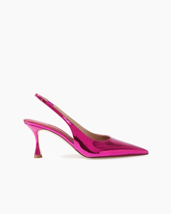 Kitten Heel in Metallic Patent Leather