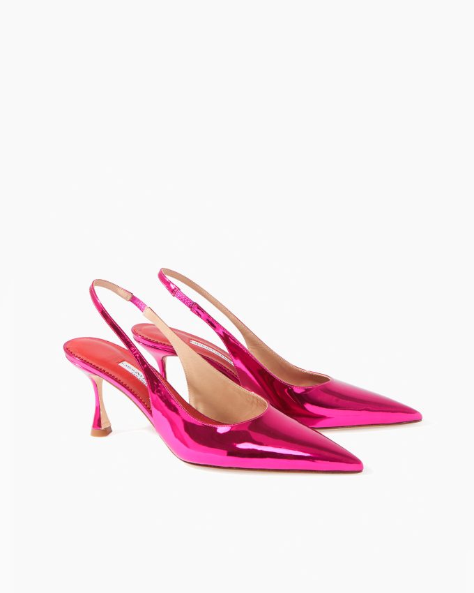 Kitten Heel in Metallic Patent Leather