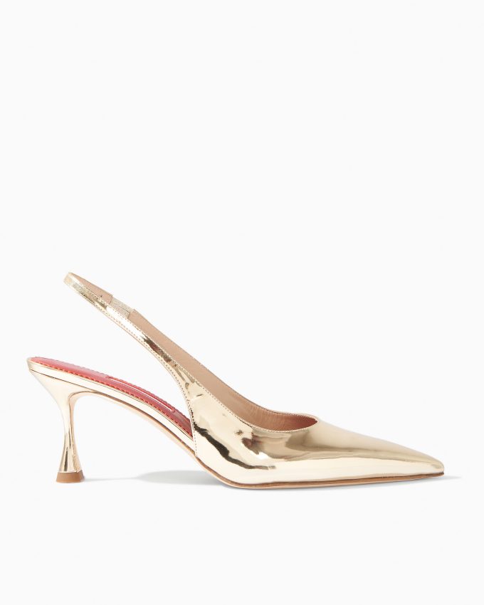 Kitten Heel in Metallic Patent Leather