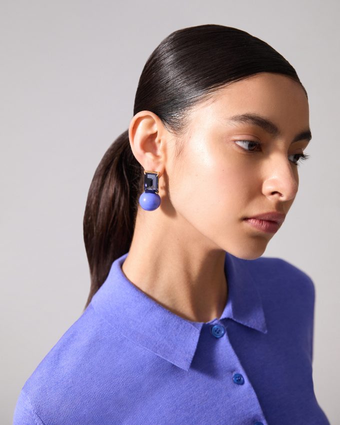 Crystal and Ball Earrings