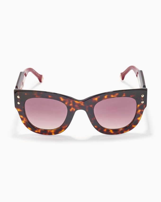 Round Frame Sunglasses With Contrast Temples