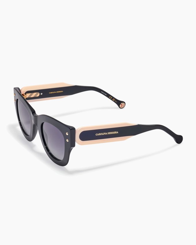 Round Frame Sunglasses With Contrast Temples