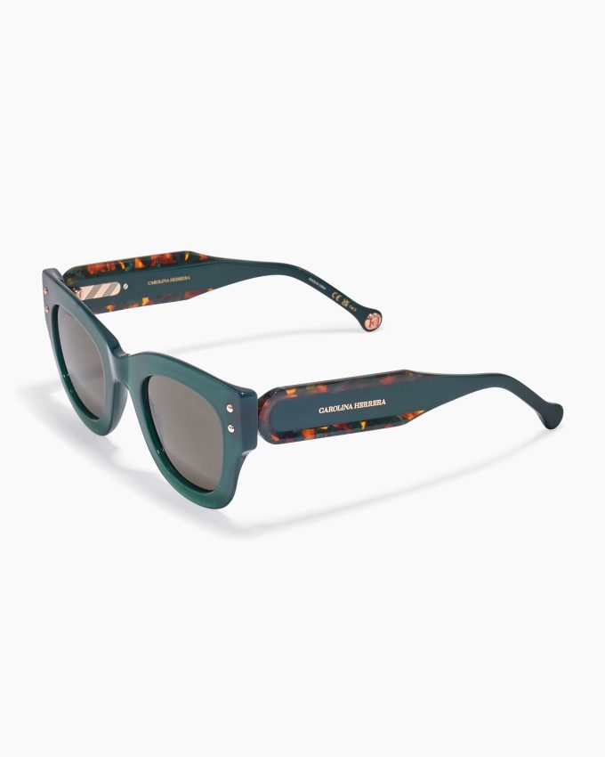 Round Frame Sunglasses With Contrast Temples