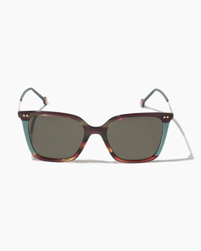 Square Frame Sunglasses with Colorblock Detail