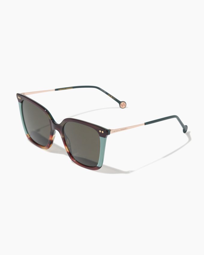 Square Frame Sunglasses with Colorblock Detail