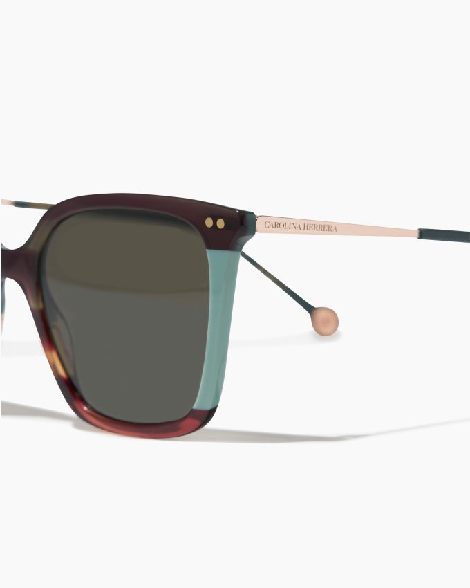 Square Frame Sunglasses with Colorblock Detail