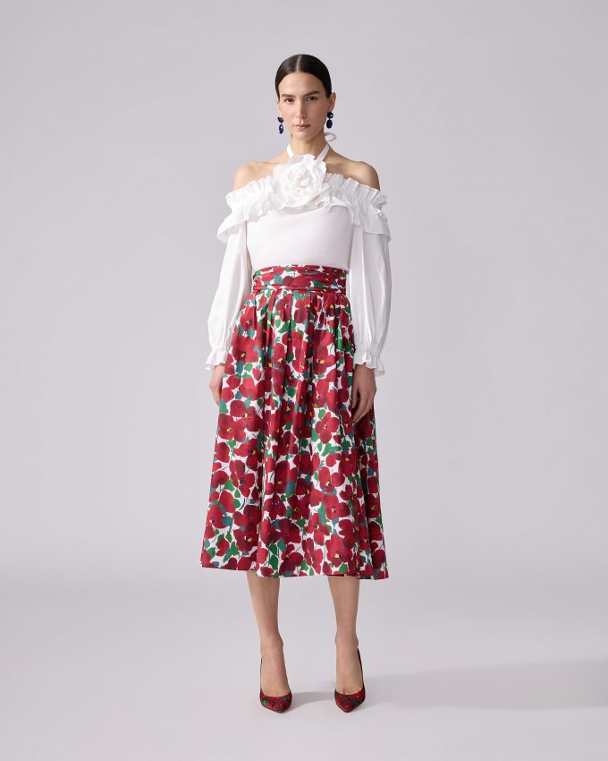 Halterneck Top With Flower