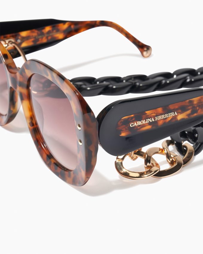 Oversized Sunglasses With Chain