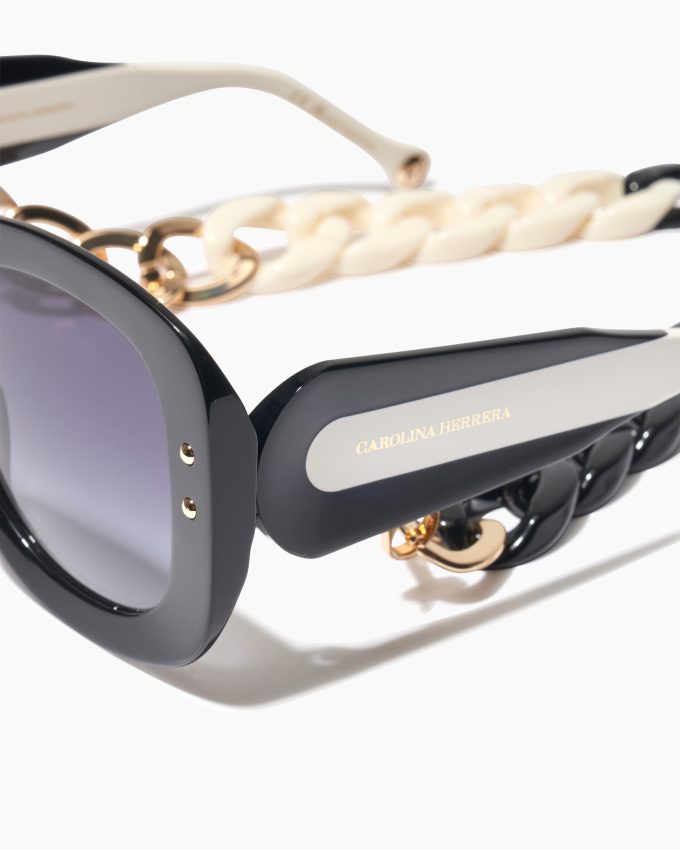 Oversized Sunglasses With Chain