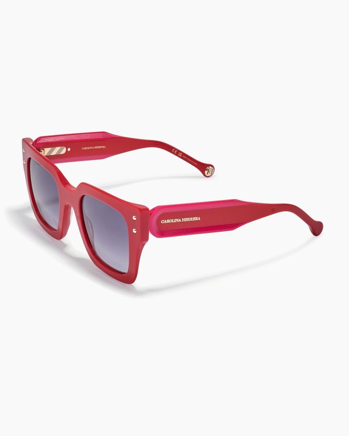 Square Frame Sunglasses With Contrast Temples