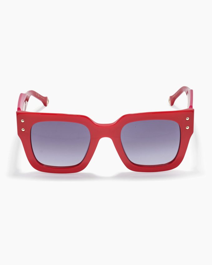Square Frame Sunglasses With Contrast Temples