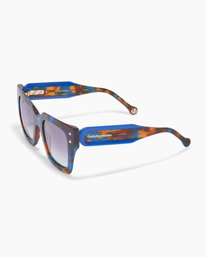 Square Frame Sunglasses With Contrast Temples