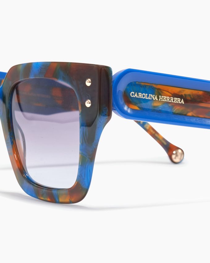 Square Frame Sunglasses With Contrast Temples