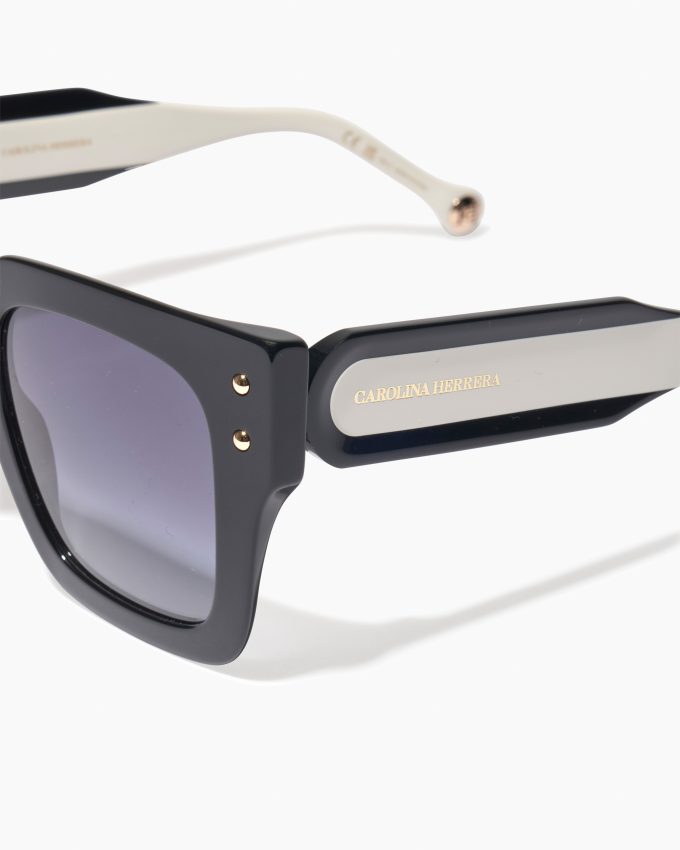Square Frame Sunglasses With Contrast Temples